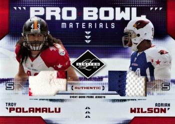2009 Donruss Limited - Pro Bowl Materials Combo Prime #15 Troy Polamalu / Adrian Wilson Front