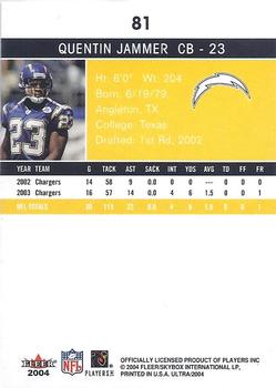 2004 Ultra #81 Quentin Jammer Back