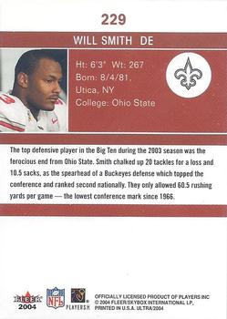2004 Ultra #229 Will Smith Back