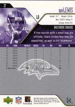 2004 Upper Deck #17 Ray Lewis Back