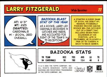 2005 Bazooka #11 Larry Fitzgerald Back