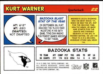 2005 Bazooka #22 Kurt Warner Back