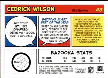 2005 Bazooka #23 Cedrick Wilson Back