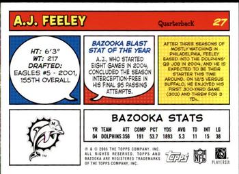 2005 Bazooka #27 A.J. Feeley Back