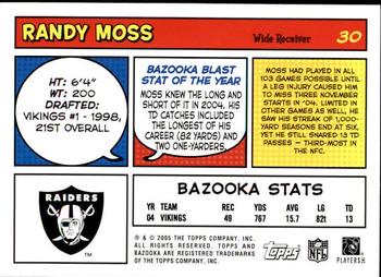 2005 Bazooka #30 Randy Moss Back