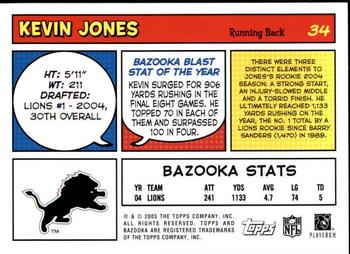 2005 Bazooka #34 Kevin Jones Back