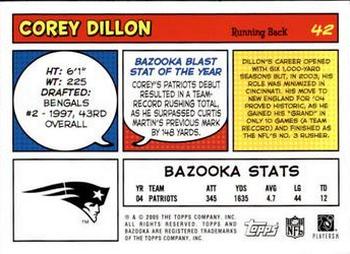 2005 Bazooka #42 Corey Dillon Back