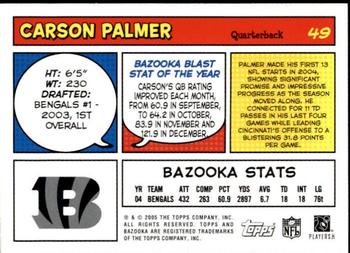 2005 Bazooka #49 Carson Palmer Back