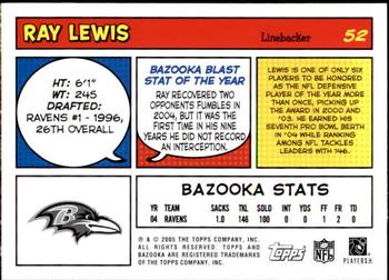 2005 Bazooka #52 Ray Lewis Back
