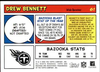 2005 Bazooka #61 Drew Bennett Back
