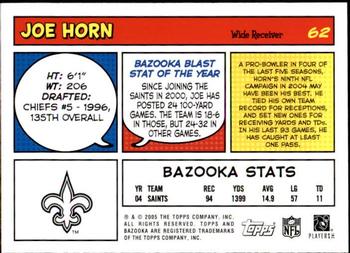 2005 Bazooka #62 Joe Horn Back