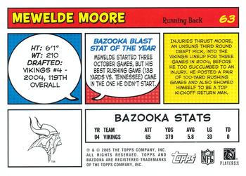2005 Bazooka #63 Mewelde Moore Back