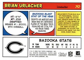 2005 Bazooka #70 Brian Urlacher Back