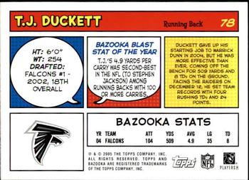2005 Bazooka #78 T.J. Duckett Back