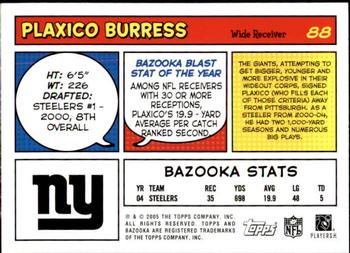 2005 Bazooka #88 Plaxico Burress Back