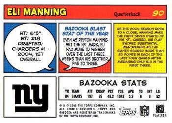 2005 Bazooka #90 Eli Manning Back