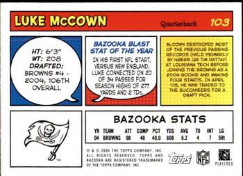 2005 Bazooka #103 Luke McCown Back