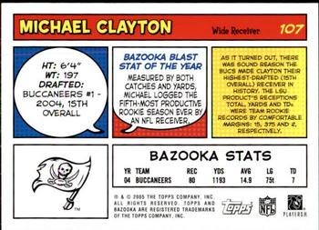 2005 Bazooka #107 Michael Clayton Back