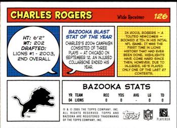 2005 Bazooka #126 Charles Rogers Back