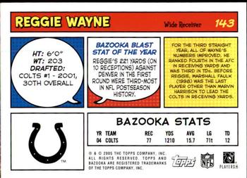 2005 Bazooka #143 Reggie Wayne Back
