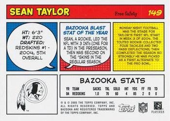 2005 Bazooka #149 Sean Taylor Back