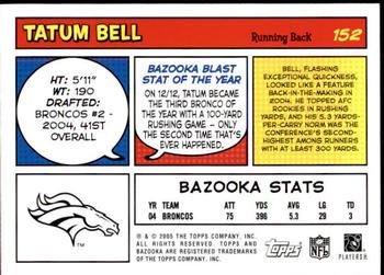 2005 Bazooka #152 Tatum Bell Back