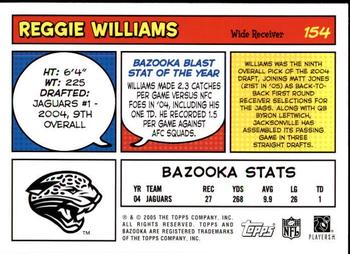 2005 Bazooka #154 Reggie Williams Back