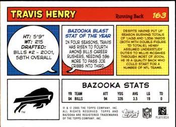 2005 Bazooka #163 Travis Henry Back