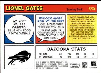 2005 Bazooka #174 Lionel Gates Back