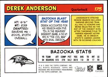 2005 Bazooka #175 Derek Anderson Back