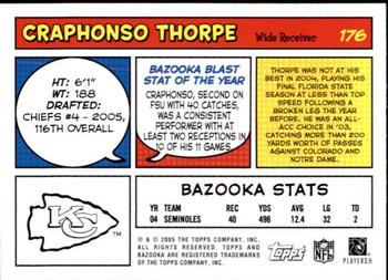2005 Bazooka #176 Craphonso Thorpe Back