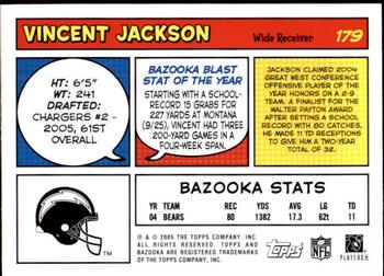 2005 Bazooka #179 Vincent Jackson Back