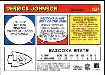 2005 Bazooka #181 Derrick Johnson Back