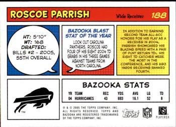 2005 Bazooka #188 Roscoe Parrish Back