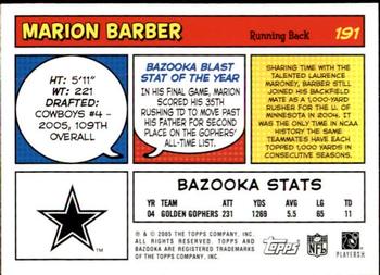 2005 Bazooka #191 Marion Barber Back