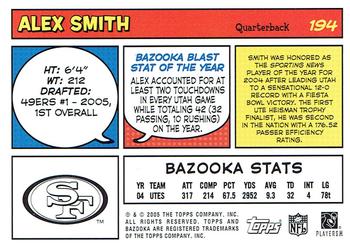 2005 Bazooka #194 Alex Smith Back