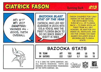 2005 Bazooka #213 Ciatrick Fason Back
