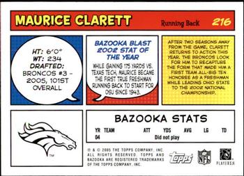 2005 Bazooka #216 Maurice Clarett Back