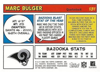 2005 Bazooka #131 Marc Bulger Back