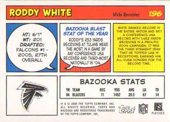 2005 Bazooka #196 Roddy White Back