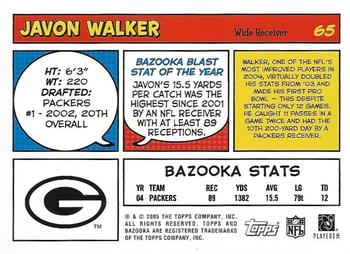 2005 Bazooka #65 Javon Walker Back