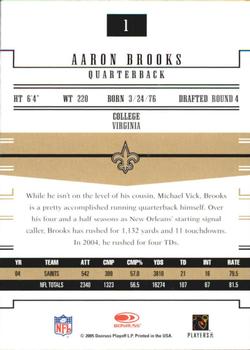 2005 Donruss Gridiron Gear #1 Aaron Brooks Back