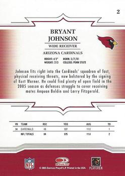 2005 Donruss Throwback Threads #2 Bryant Johnson Back