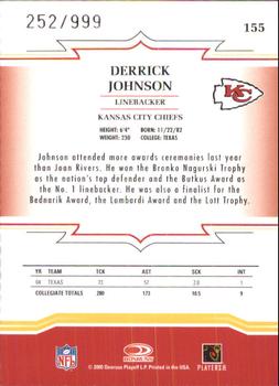 2005 Donruss Throwback Threads #155 Derrick Johnson Back
