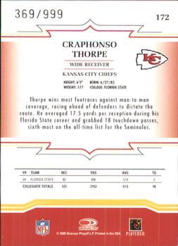 2005 Donruss Throwback Threads #172 Craphonso Thorpe Back