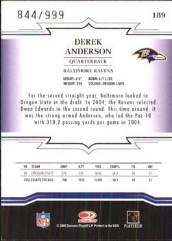2005 Donruss Throwback Threads #189 Derek Anderson Back