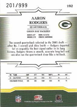 2005 Donruss Throwback Threads #192 Aaron Rodgers Back