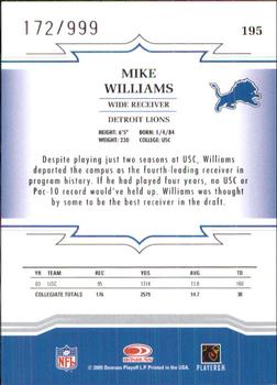 2005 Donruss Throwback Threads #195 Mike Williams Back