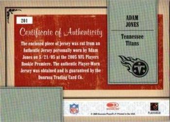 2005 Donruss Throwback Threads #201 Adam Jones Back