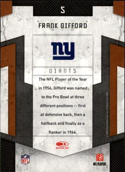 2009 Donruss Threads - Century Legends #5 Frank Gifford Back